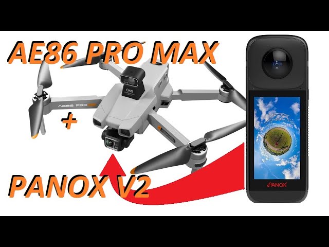 AE86 Pro Max flew alongside Stretton in sunset with a Panox V2 (360°) camera