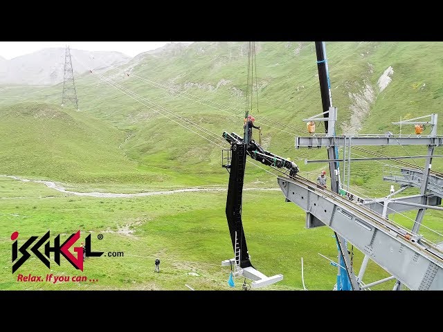 Piz Val Gronda E5, Ischgl, maintenance works in summer, aerial tramway