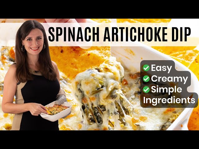 SPINACH ARTICHOKE DIP: Creamy, Cheesy, The Simplest Ingredients!