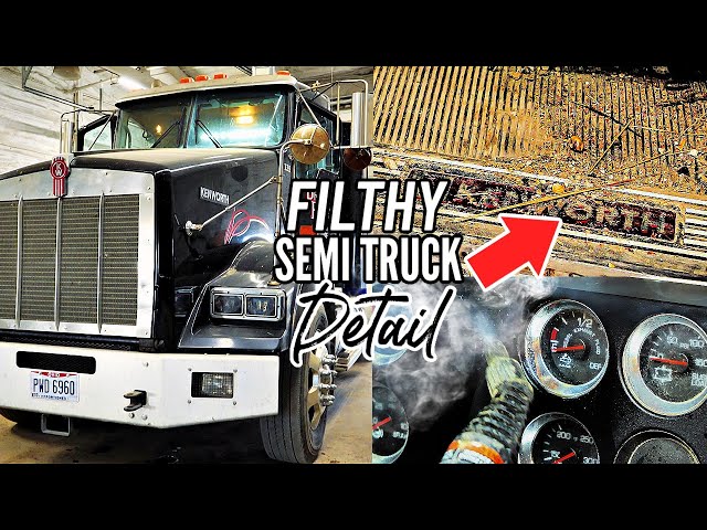 Deep Cleaning A FILTHY Semi Truck For Free! Car Detailing Restoration