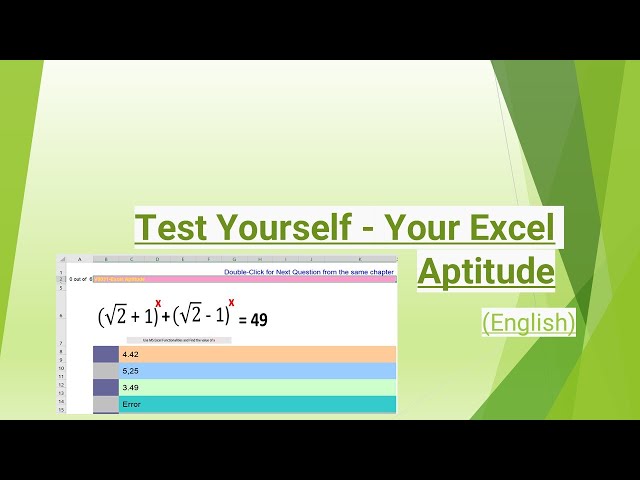 Use MS Excel Functionalities and Find the value of x [English]