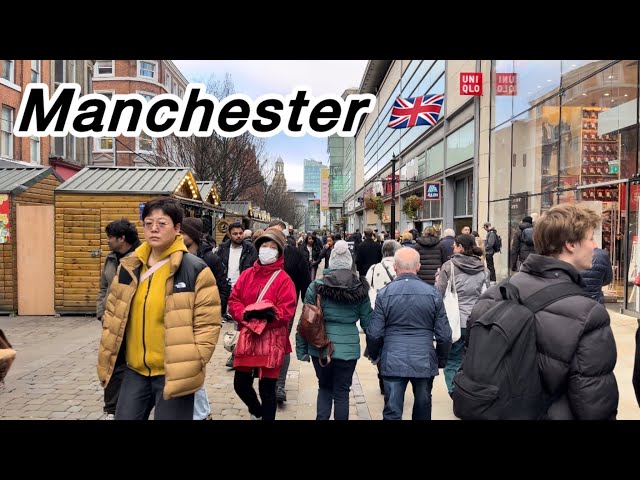 Manchester UK 🇬🇧 Walking Tour 4K HD December 12, 2024 City Walk