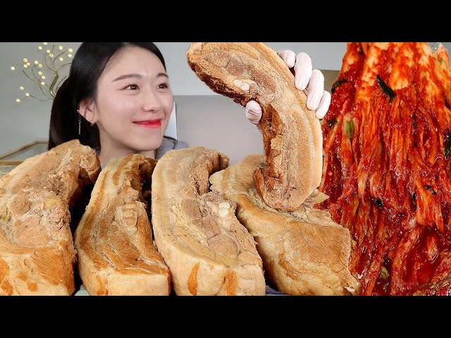 ASMR boiled pork , Kimchi MUKBANG