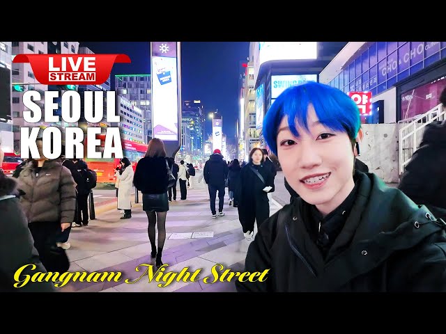 Live Korea Seoul 🇰🇷 Walk Tour Seoul 🤩 Korean Food Street Walking Tour | Seoul Gangnam Night Street