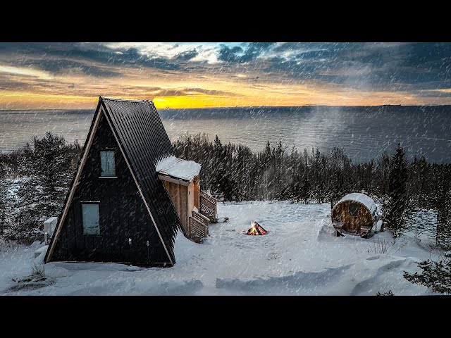 Battling a Snowstorm & High Wind at Cabin on Lake Superior! (-15ºF)