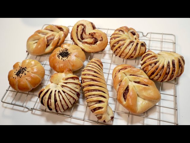 Sweet Red Bean Paste Bread|Best Red Bean Bread Recipe|5 Shaping Methods|KitchenAid|Goodcookingideas