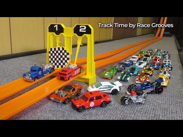 Track Time! Drag Race Action! #tracktime 16K 2-Lane Hot Wheels Racing 32-car Tournament! DHR