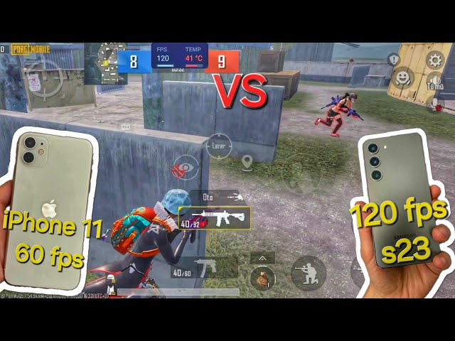 Samsung s23 vs iPhone 11 Gaming Test bgmi | 120fps vs 60Fps | Pubg Mobile 120 Fps gameplay