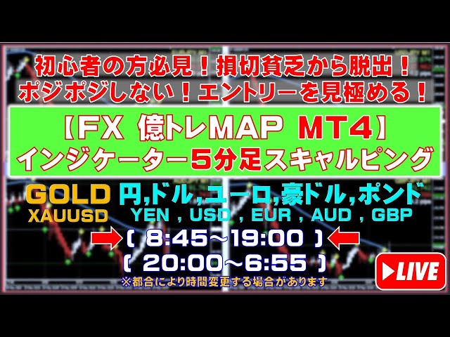 FX 億トレMAP/5分足スキャルピングインジライブGOLD(XAUUSD)/円,ドル,ユーロ,豪ドル,ポンドJPY,USD,EUR,AUD,GBP 2025.2.14 8:45～19:00