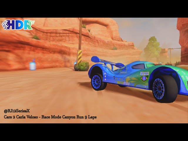 [HDR] Cars 2 The Video Game | Carla Veloso - Race Mode | Canyon Run 9 Laps