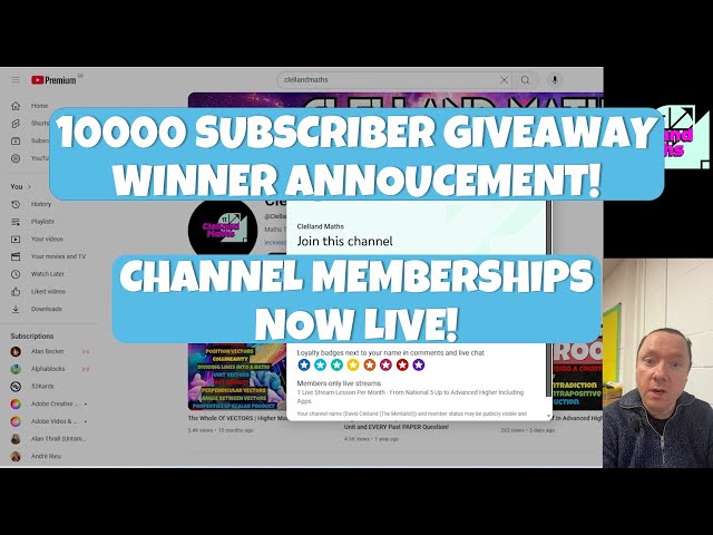 10000 SUBSCRIBER WINNERS AND EXCITING MEMBERSHIP ANNOUNCEMENT!