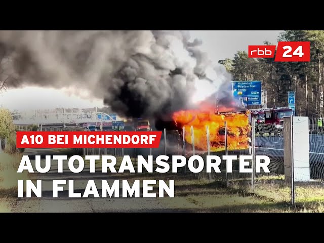 A10: Vollsperrung nach Lkw-Brand auf dem Berliner Ring