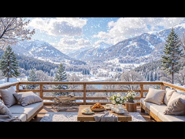 Peaceful Winter Afternoon By The Lake | Relaxing piano Music & Coffee, Lake View For Tranquility