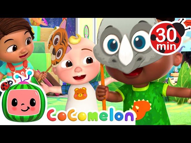 Peek-a-Boo in Animal Masks! I See You 🦓🦝 | Cocomelon and Little Angel Nursery Rhymes