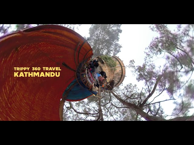 Trippy adventures in Kathmandu, Nepal. 360 travel films exploring the world. craft market in forest.