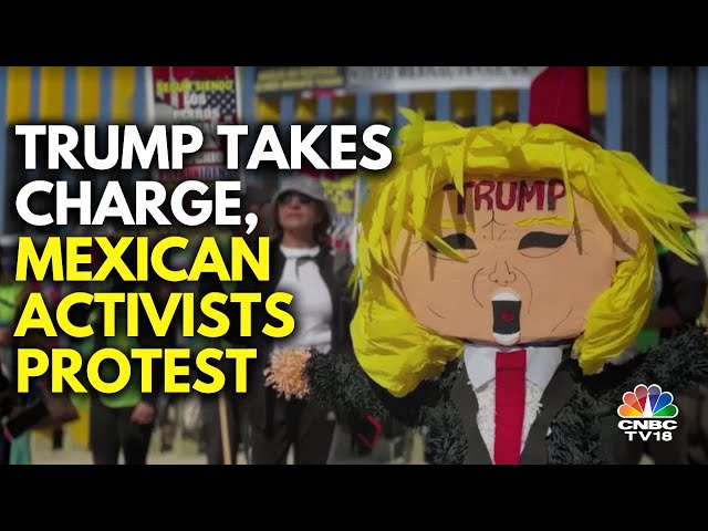 Protesters Gather Outside The US Embassy In Mexico City | Trump Anti-Immigration Policies | N18G