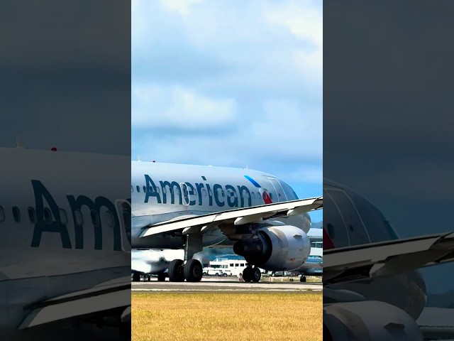 American Airbus A319 Closeup Departure from SXM #aviation #planespotting #aircraft #bestairlines