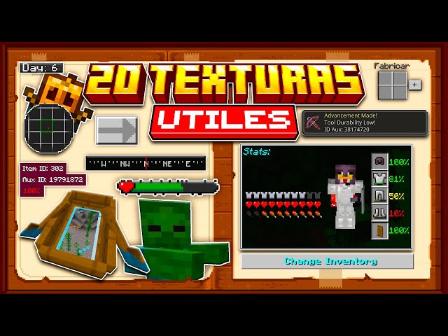 》20 TEXTURAS MUY UTILES PARA Minecraft Pe/Be, TRADEOS VISIBLES⚜, CARGA MAS RAPIDA DE PORTALES +1.20