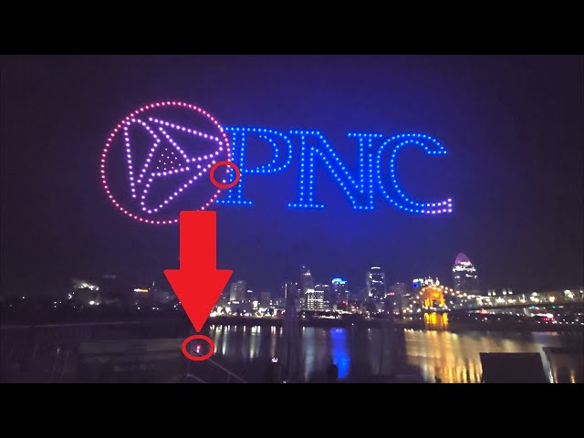 Drone Falls into Ohio River During Unannounced Blink Corporate Sponsor Logo Drone Show 10-19-2024