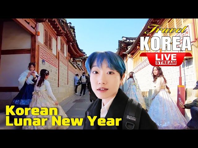 Live Korea Seoul 🇰🇷 2025 Korean Lunar new year, Seoul Hanok Village Walking Tour, Korean Food Street