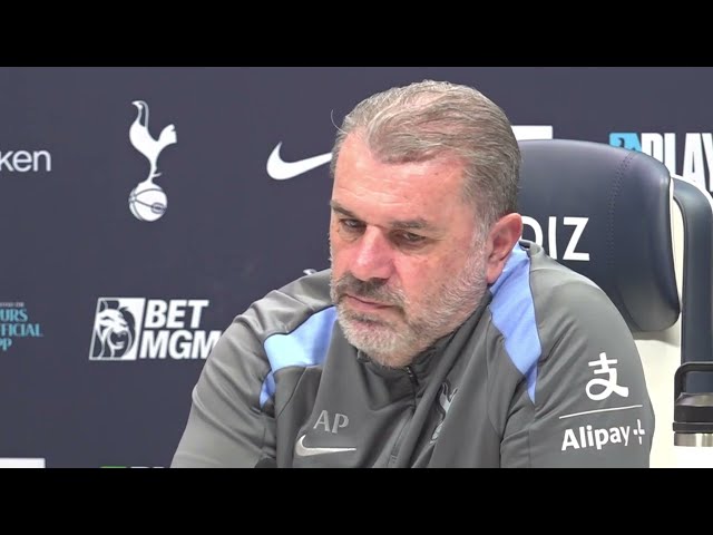 "I WISH WE COULD START AGAIN!" EMBARGOED PRESS CONFERENCE (1): Ange Postecoglou: Tottenham v Man Utd