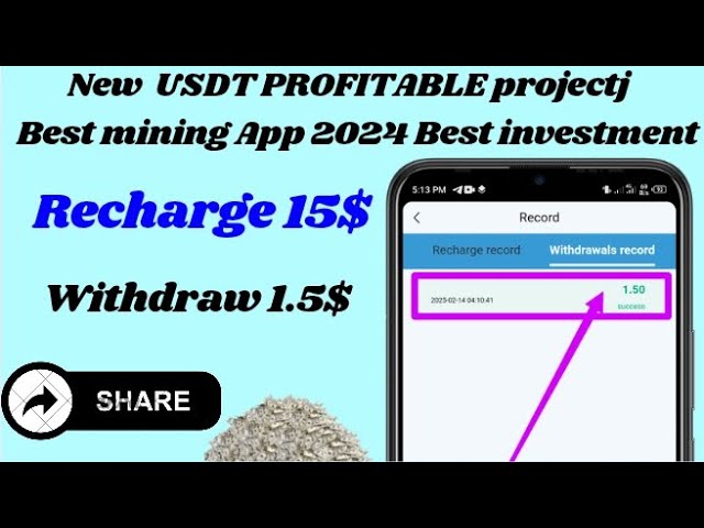 USDT Mining Investment Plateform🎁||Recharge 15USDT||Daily Withdraw 1.5USD||Make money|Long-Term💯Earn