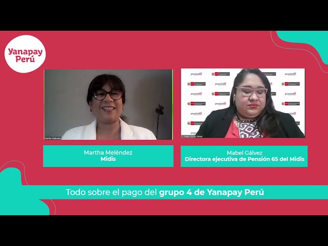 Facebook Live del Midis con la directora ejecutiva de Pensión 65, Mabel Gálvez, sobre Yanapay