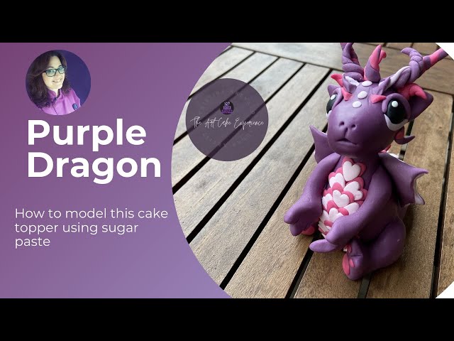 How to make a Purple Dragon cake topper using sugar paste.