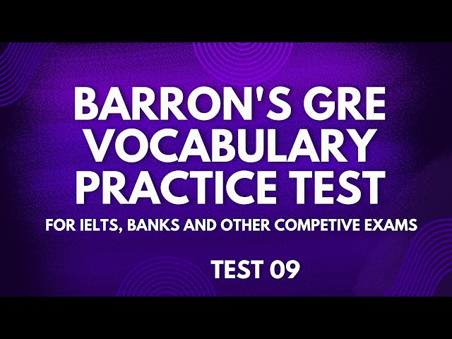 Barron's GRE Vocabulary Practice Test 9 (GRE Vocabulary)