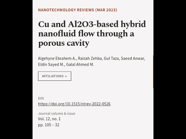 Cu and Al2O3-based hybrid nanofluid flow through a porous cavity | RTCL.TV