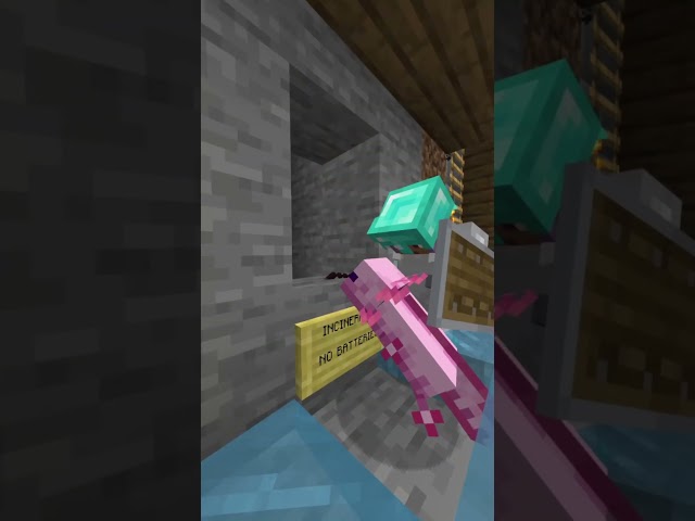 Sean's axolotl jumps in the incinerator #minecraft