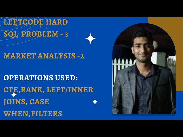 Leetcode Hard Problem 3 | Market Analysis 2 | Complex SQL 9