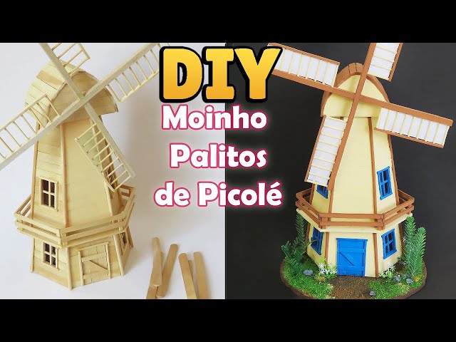 DIY: How to Make Popsicle Stick Windmill House - Easy Diorama