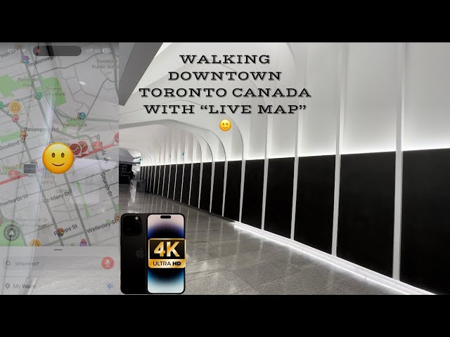 Walking Downtown Toronto Canada with “Live Map” from Jarvis & Wellesley Yonge & Bloor. #walk