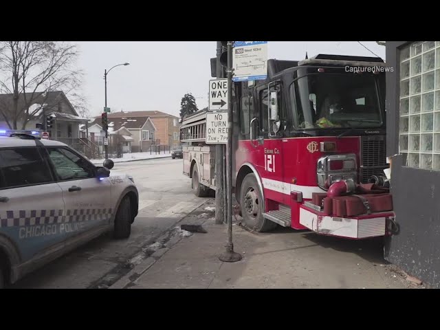 Firefighter injured as Chicago fire truck crashes into church; union blames old equipment