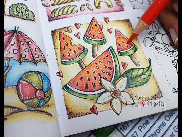 Coloring: Meine Reise durch Europa by Rita berman | Watermelon with Polychromos