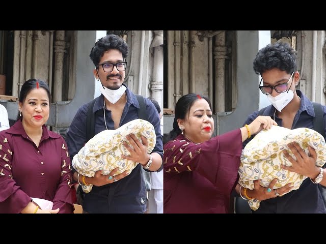 Bharti Singh's First Look with her newborn Baby Boy as She leaves Hospital with Haarsh Limbachiyaa