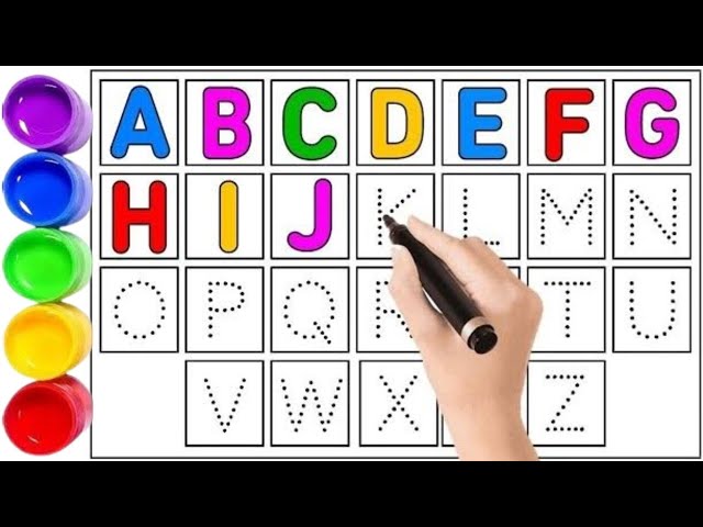 English Alphabet ABCD | Kids drawing and alphabets learning | Number Song Part - 23