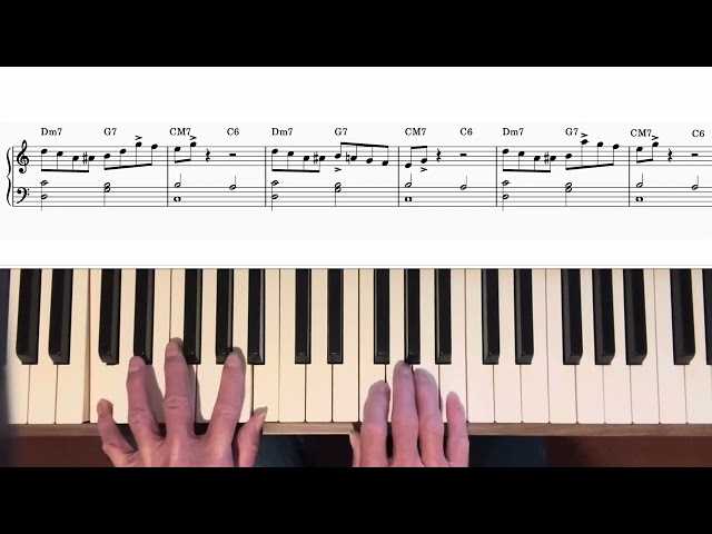 Beginner Jazz Piano Improvisation Lesson 2, Diatonic and Chromatic Passing Notes, 9ths and b9ths