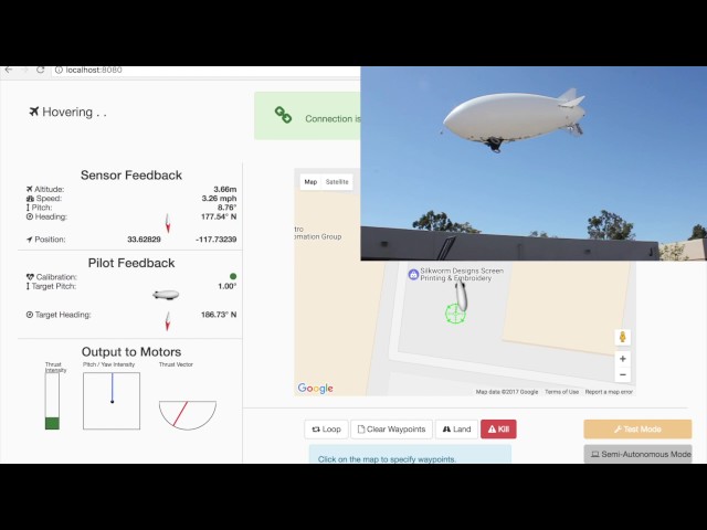 Blimp Autopilot Test Flight in Wind