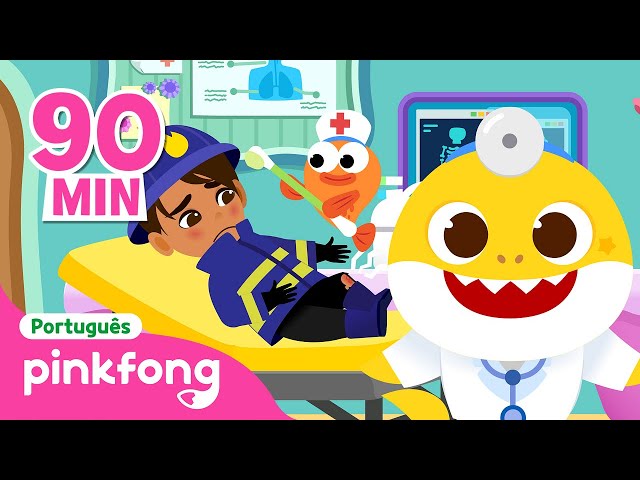 Ai! O Bombeiro se Machucou!🧑‍🚒| Hospital | +Completo | Pinkfong, Bebê Tubarão! Canções para Crianças