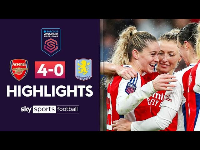 Arsenal run riot over Aston Villa at the Emirates ✨ | Arsenal 4-0 Aston Villa | WSL Highlights