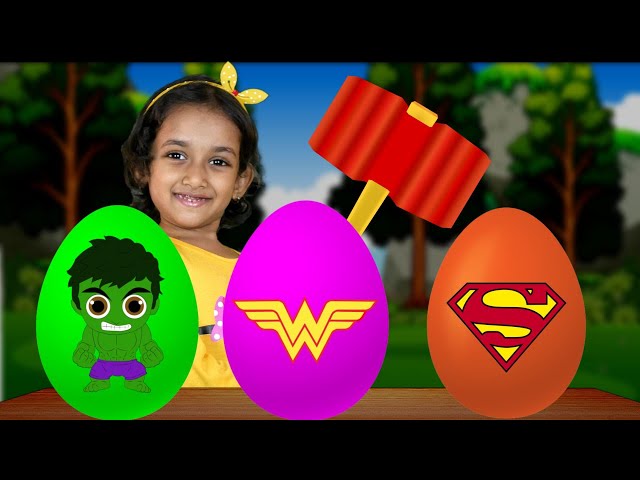 Surprise Eggs SuperHeroes | Kids songs & Nursery rhymes - Cucudu and Kuku