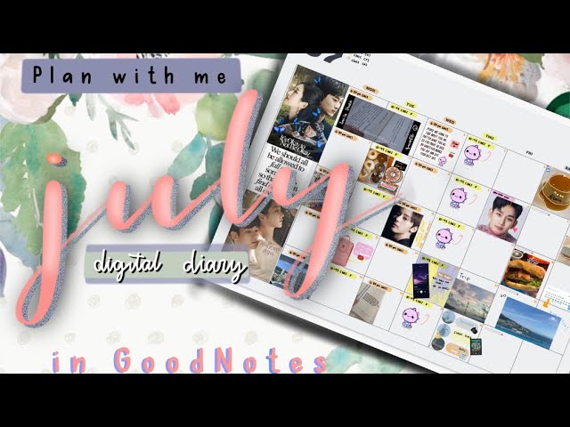 Plan with me July digital diary in GoodNotes