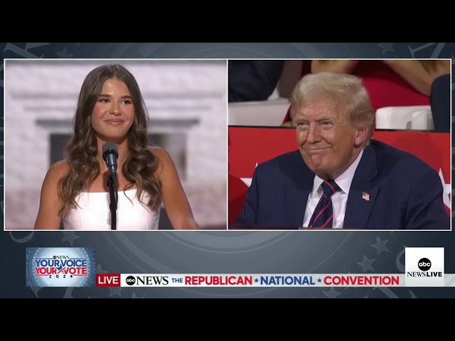 Kai Trump, former president's oldest grandchild, speaks before father, Donald Trump Jr.