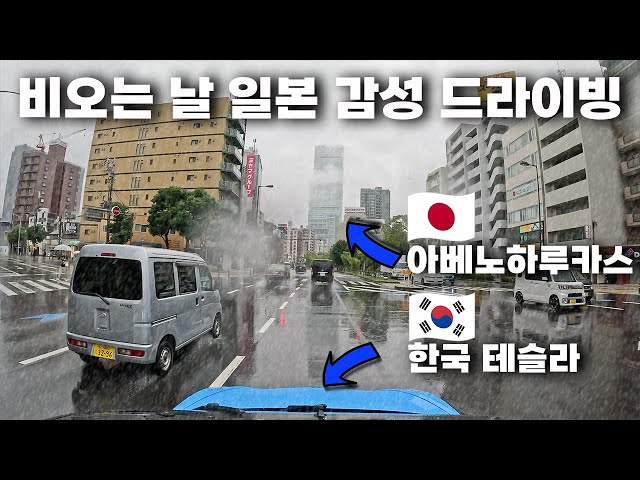 [HDR] 한국 테슬라로 비오는날 일본에서 11시간 운전하기 [KOR/JPN SUB]