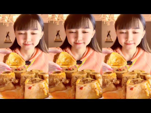 Eat  beef bones Mukbang Eating show