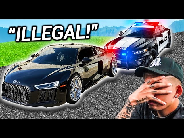 POLICE PULL OVER LOUD AUDI R8 FIRST DAY WITH NEW EXHAUST...