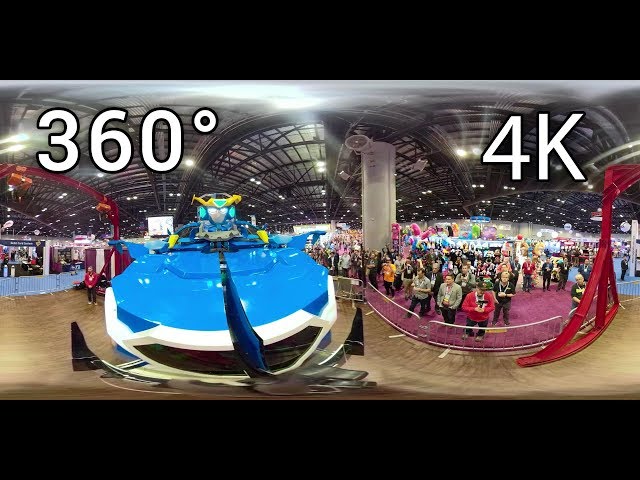 360° video of Transformer style Robot at IAAPA 2018 Sansei Technologies