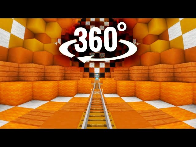 🟧 VR Roller Coaster 360 Minecraft Optical Illusions POV Experience Ride Virtual Reality 4K